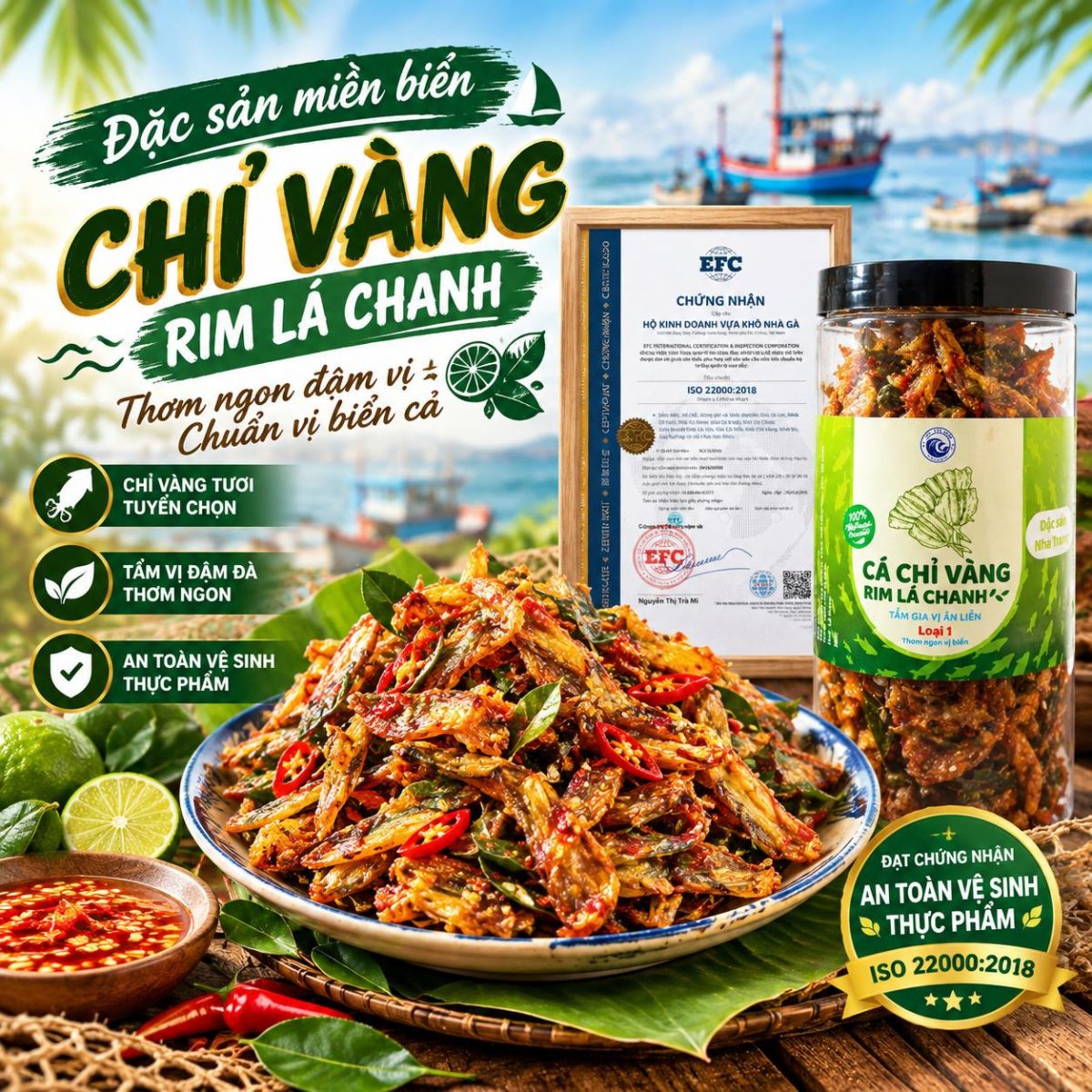 Cá Chỉ Vàng Rim Lá Chanh