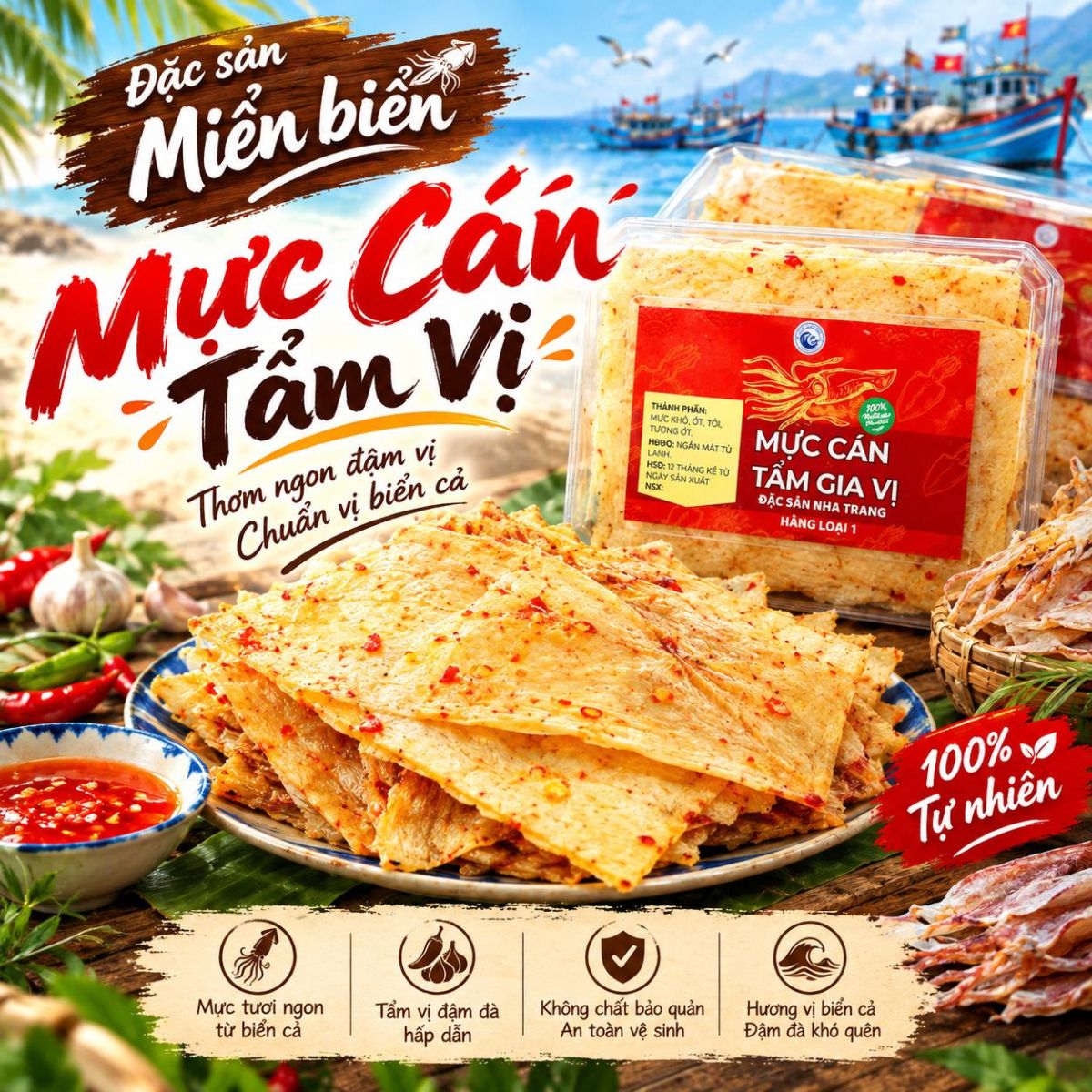 Mực Cán Tẩm Vị - Dạng Hộp