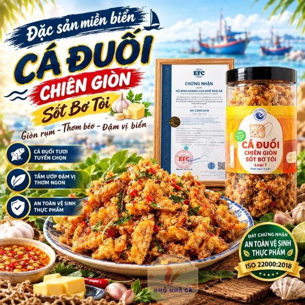 Cá Đuối Chiên Giòn Sốt Bơ Tỏi