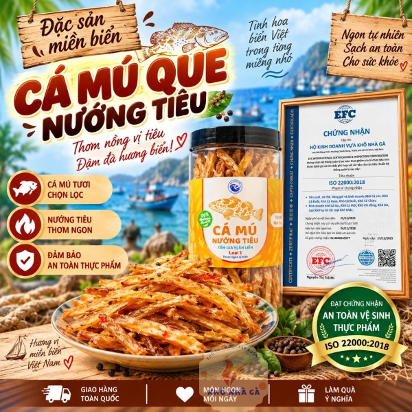 Cá Mú Quế Nướng Tiêu